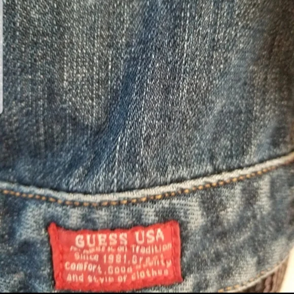 SOLD! Guess Vintage Authentic Original Jean Jacket 100% Cotton Women's Size L - Picture 5 of 15
